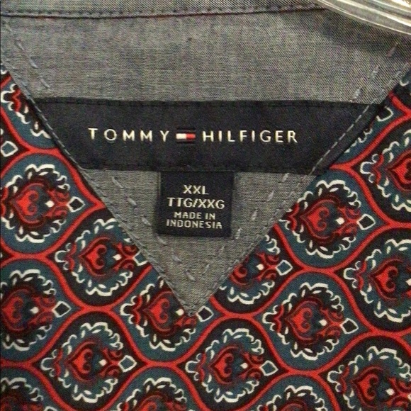 Tommy Hilfiger Cotton Print Button-Down Shirt - Picture 4 of 5